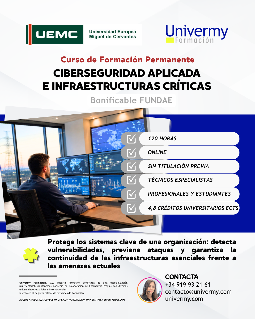 Cartel del curso Ciberseguridad Aplicada e Infraestructuras Críticas