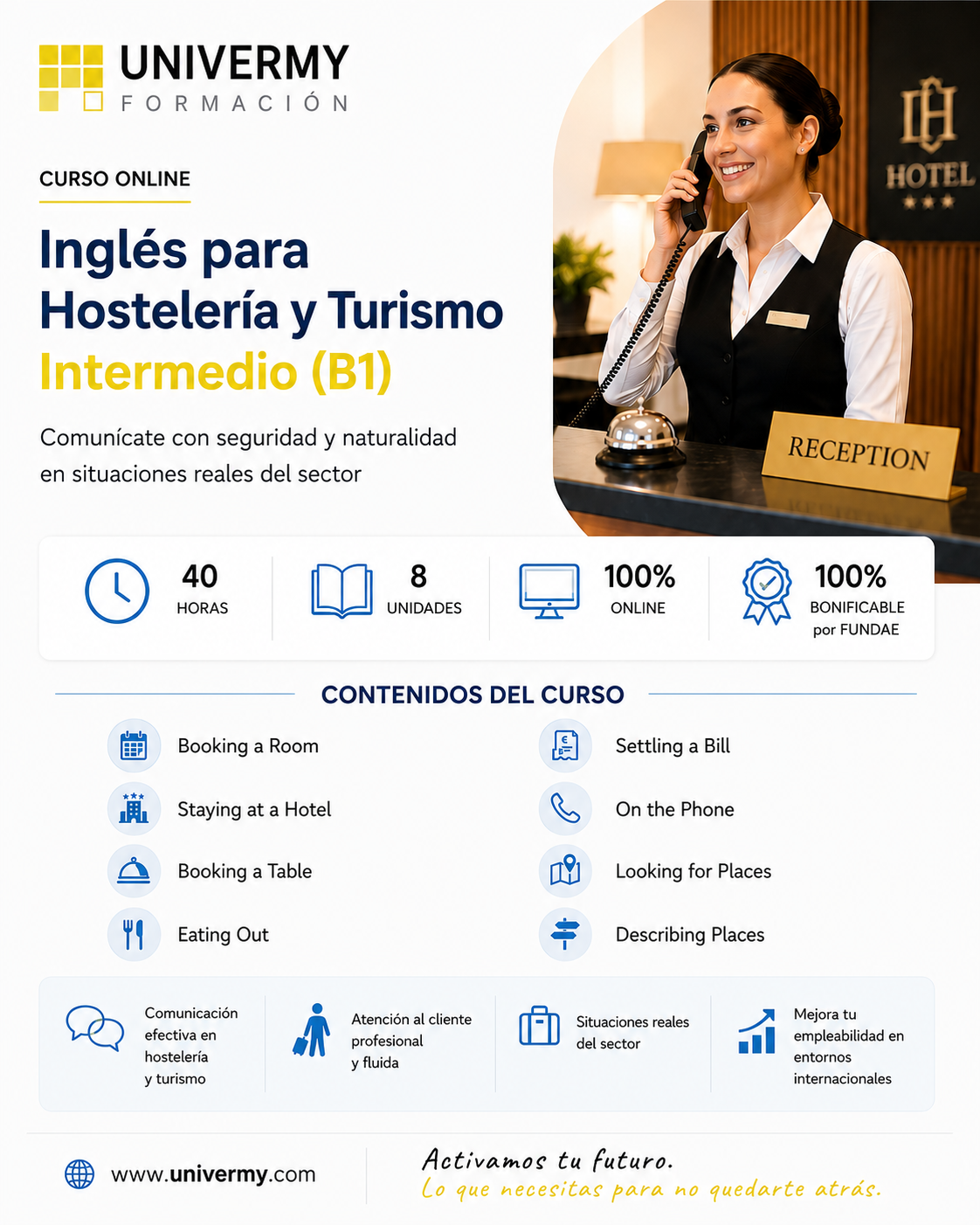Inglés para Hostelería y Turismo Intermedio (B1)
