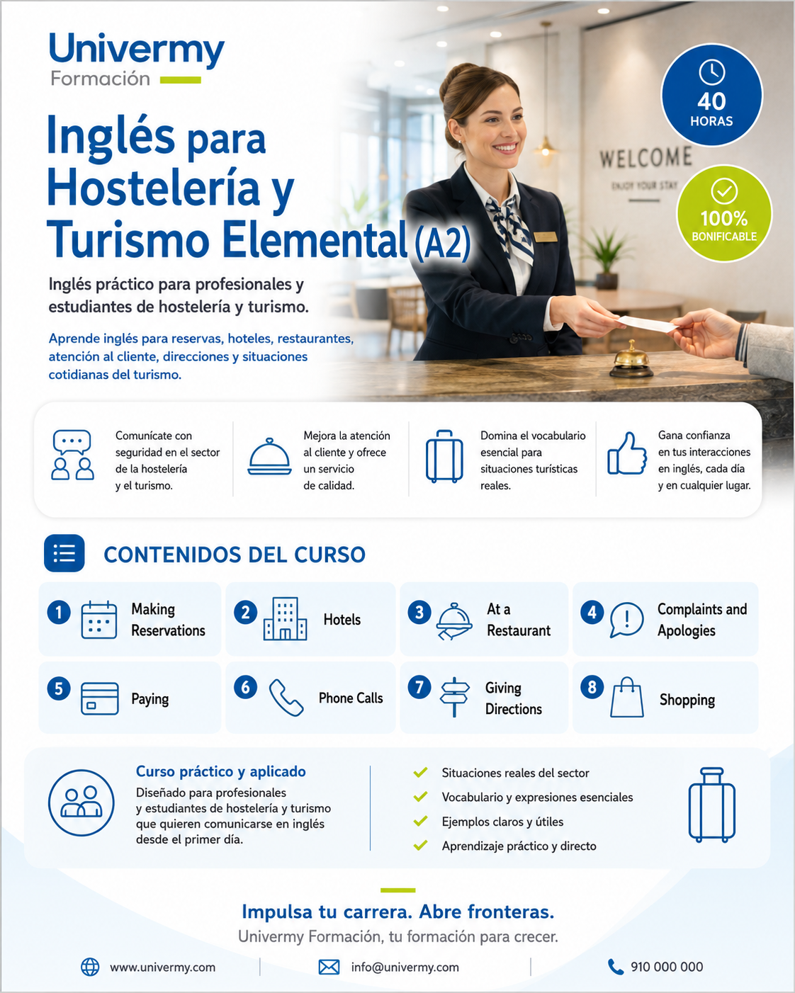 Inglés para Hostelería y Turismo Elemental (A2)