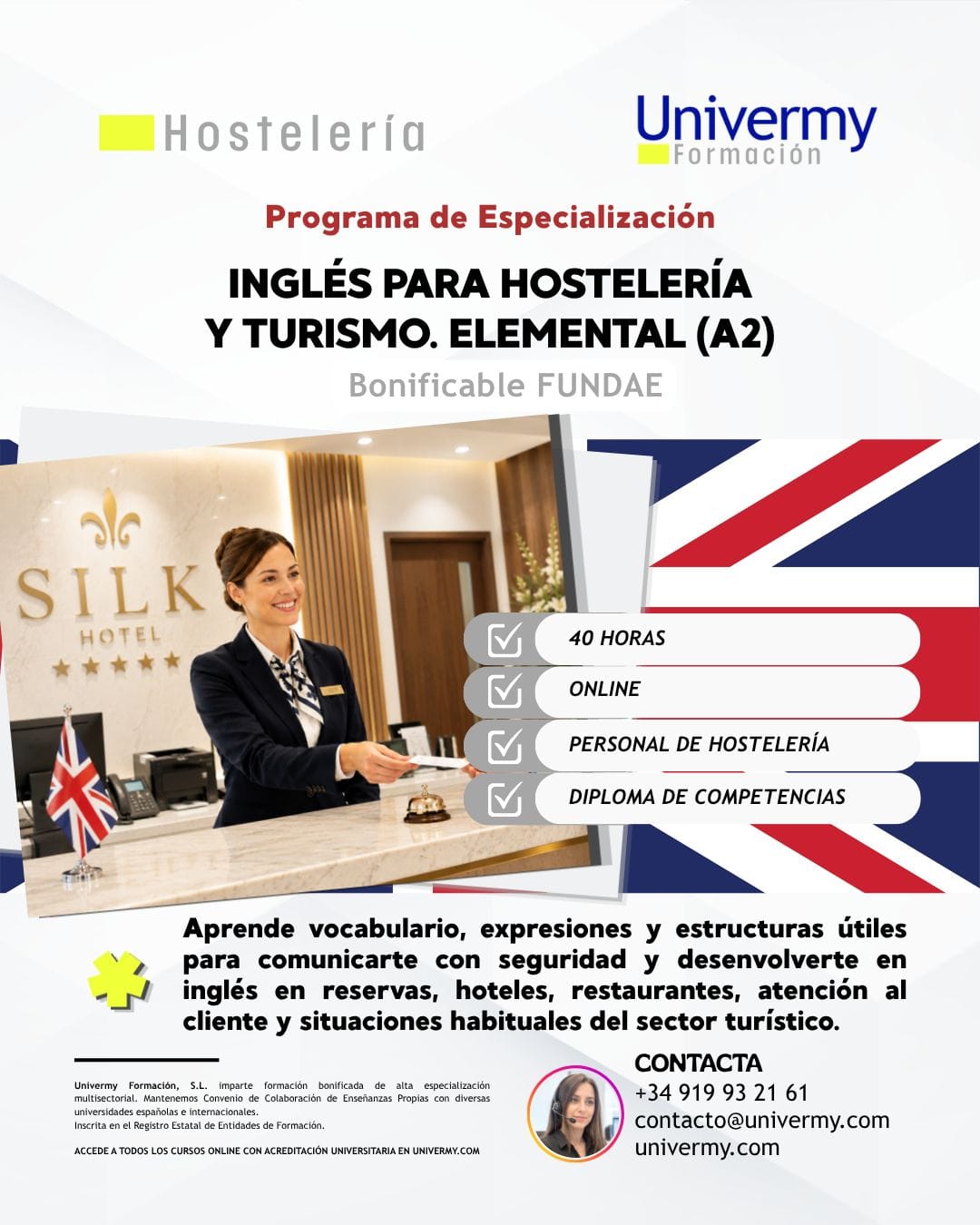 Inglés para Hostelería y Turismo Elemental (A2)