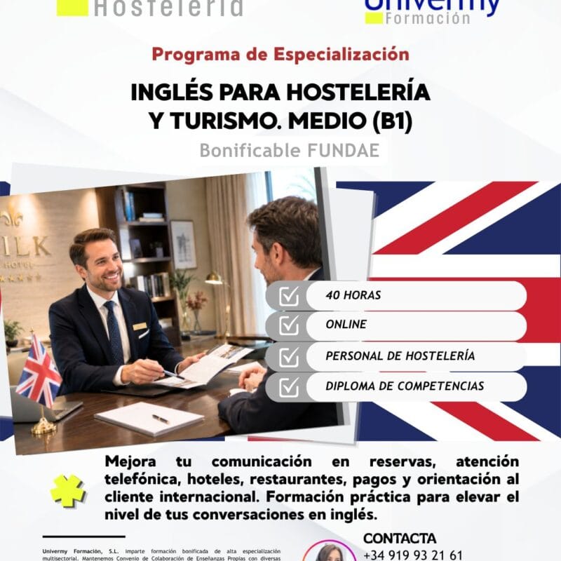 Inglés para Hostelería y Turismo Intermedio (B1)