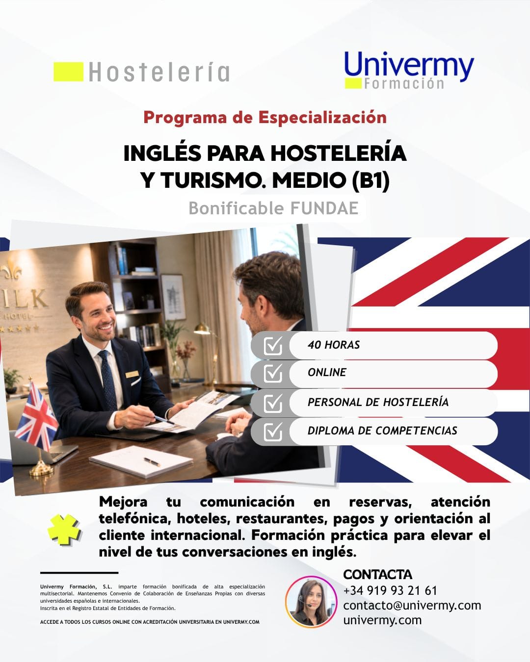 Inglés para Hostelería y Turismo Intermedio (B1)